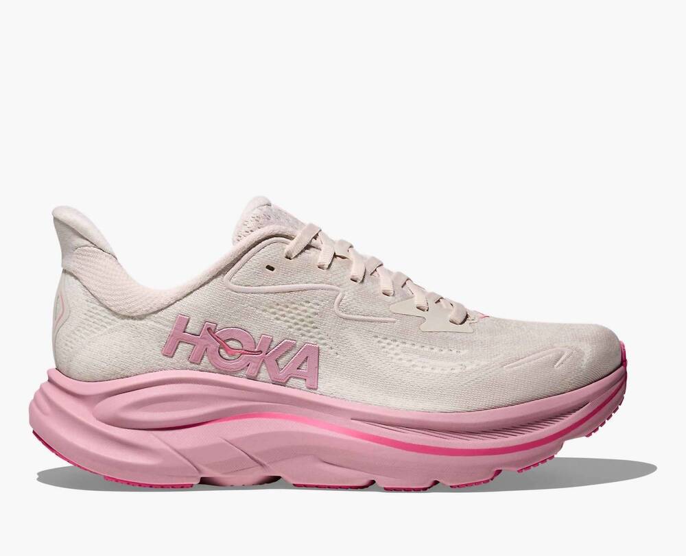 NEW HOKA women's clifton 10 shoes in rose cream dried rose